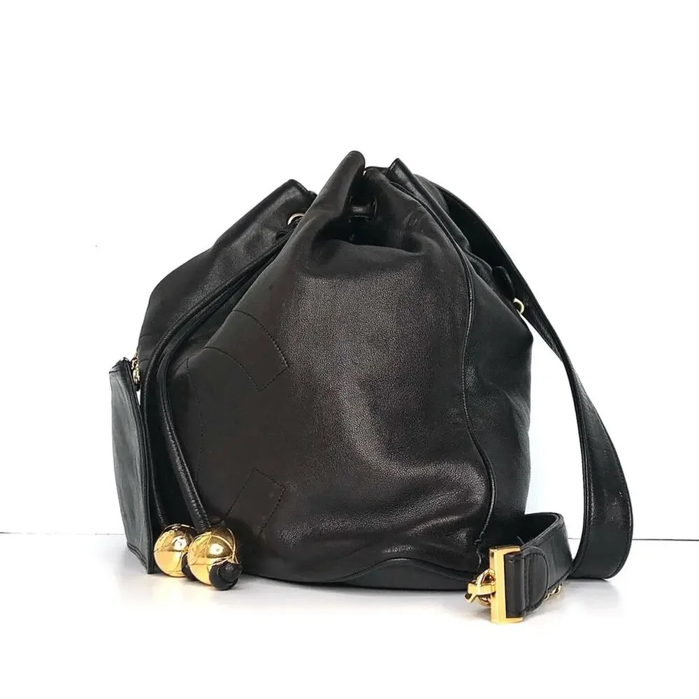 Chanel Gabrielle Lambskin CC Drawstring Dark Brown Backpack Bag - Picture 2 of 10